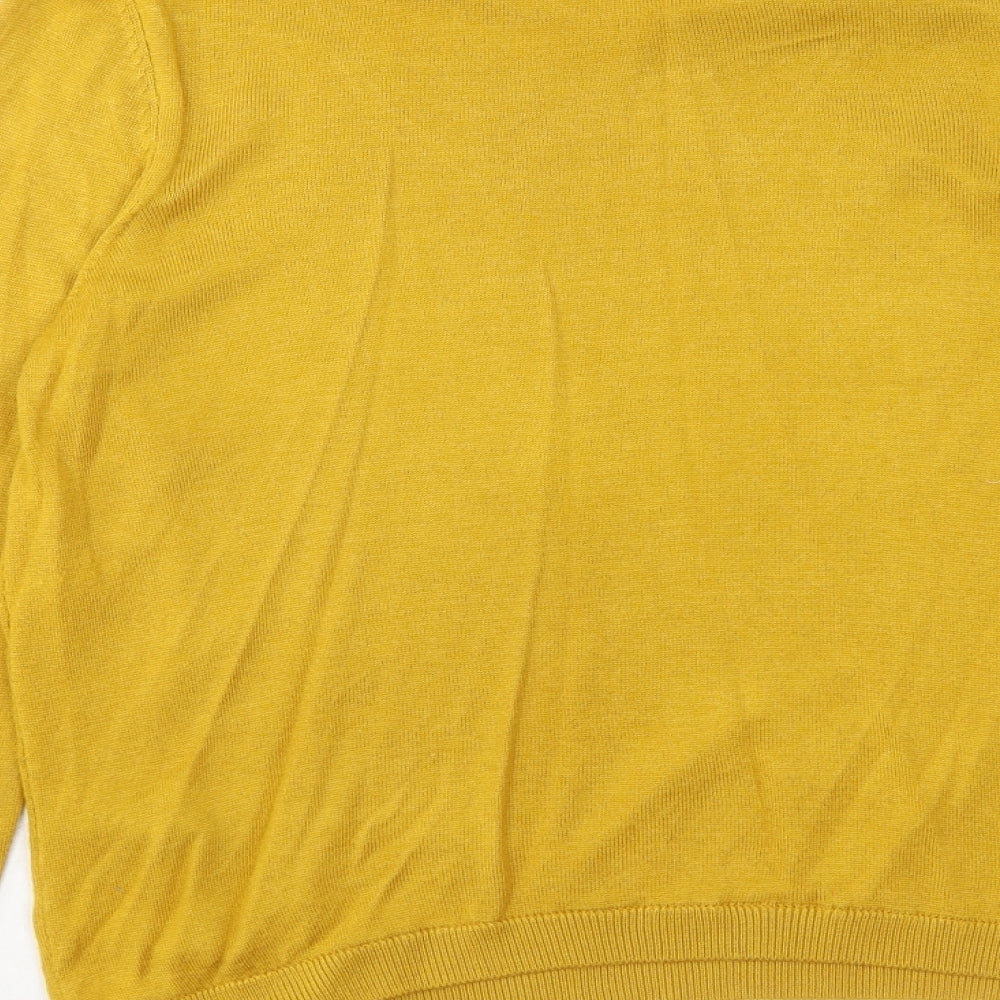 George Womens Yellow Round Neck Viscose Pullover Jumper Size 12