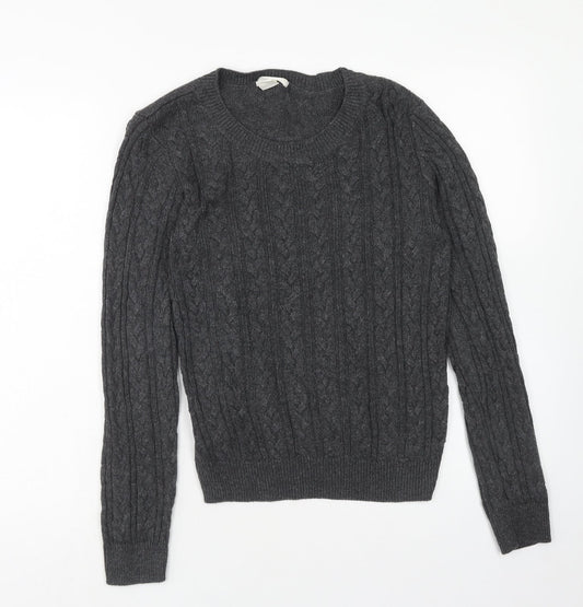 H&M Mens Grey Round Neck Acrylic Pullover Jumper Size S Long Sleeve