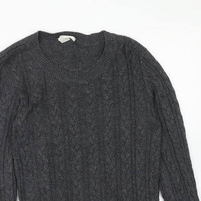 H&M Mens Grey Round Neck Acrylic Pullover Jumper Size S Long Sleeve