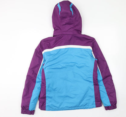 Cribit Womens Purple Geometric Jacket Size 12 Zip