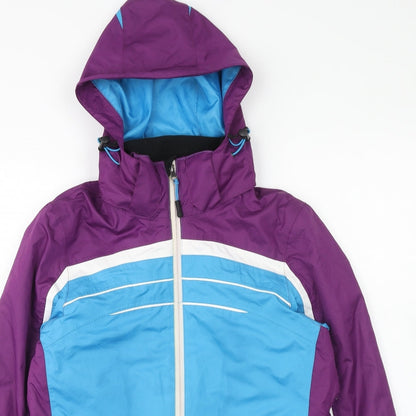 Cribit Womens Purple Geometric Jacket Size 12 Zip