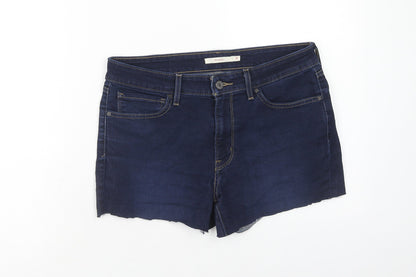 Levi's Womens Blue Cotton Cut-Off Shorts Size 31 in Regular Zip