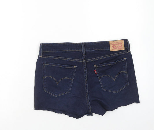 Levi's Womens Blue Cotton Cut-Off Shorts Size 31 in Regular Zip