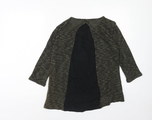 Marks and Spencer Womens Green Round Neck Cotton Pullover Jumper Size 12