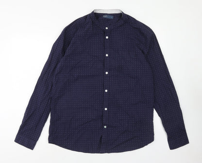 Mens UK Size L Easy Blue  Button-Up Long Sleeve Casual Shirt