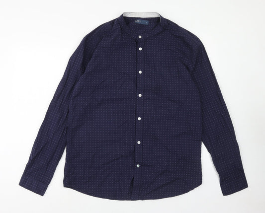 Mens UK Size L Easy Blue  Button-Up Long Sleeve Casual Shirt