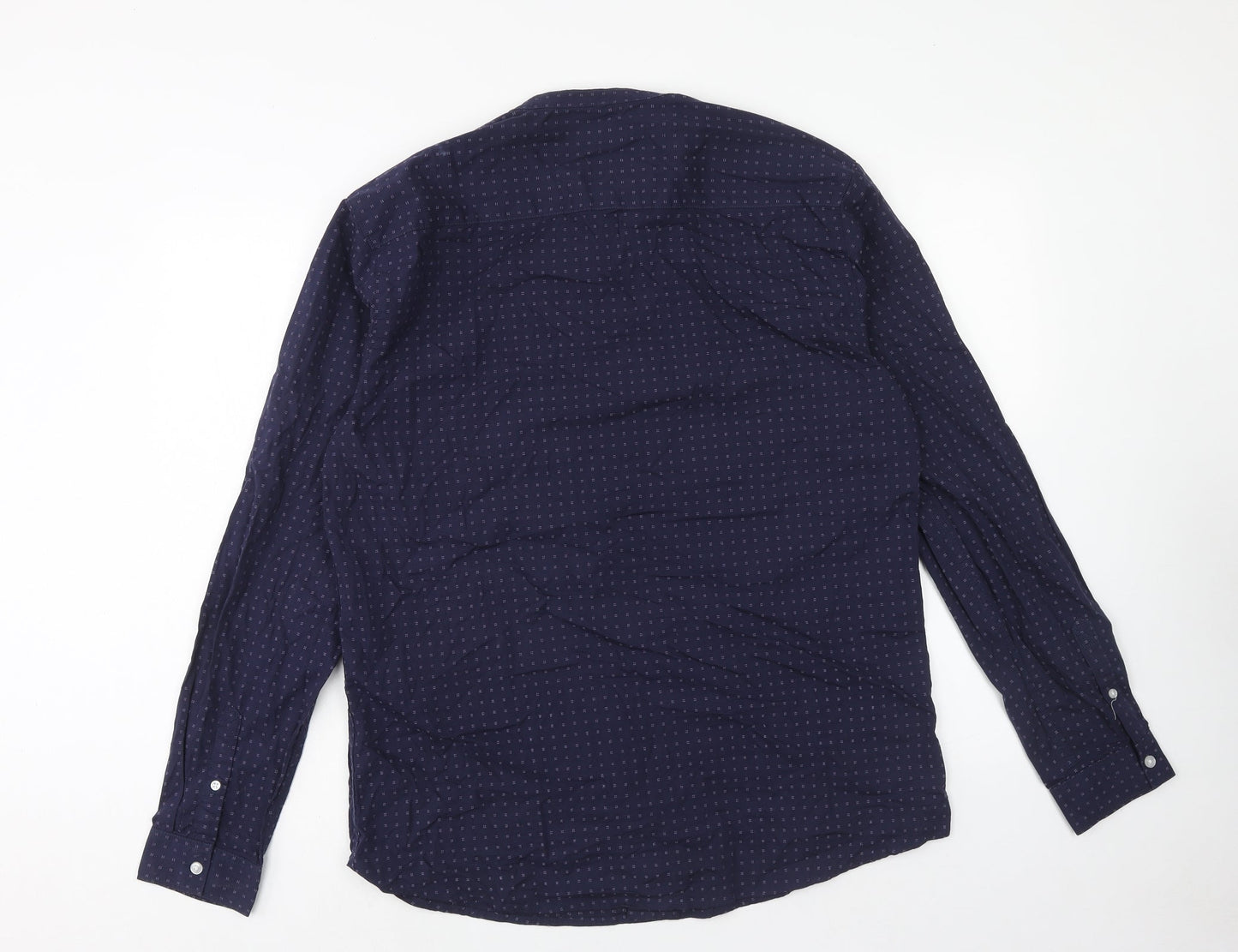 Mens UK Size L Easy Blue  Button-Up Long Sleeve Casual Shirt
