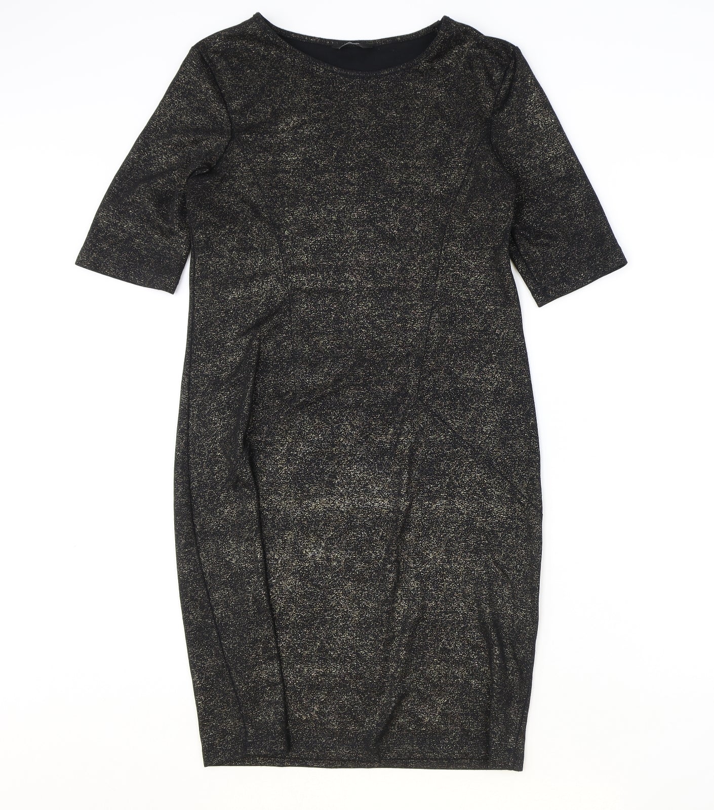 George Womens Black Polyester Shift Size 12 Round Neck Pullover