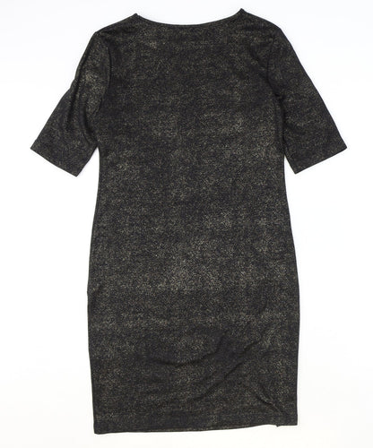 George Womens Black Polyester Shift Size 12 Round Neck Pullover