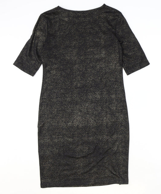 George Womens Black Polyester Shift Size 12 Round Neck Pullover