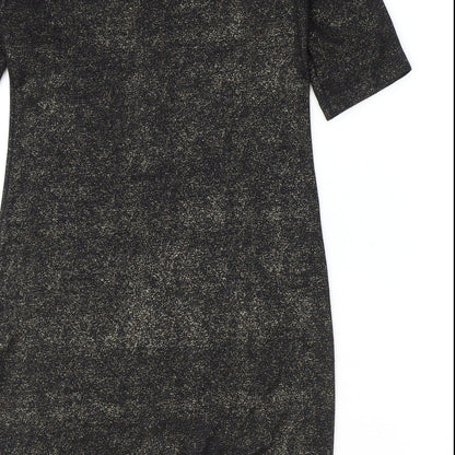 George Womens Black Polyester Shift Size 12 Round Neck Pullover