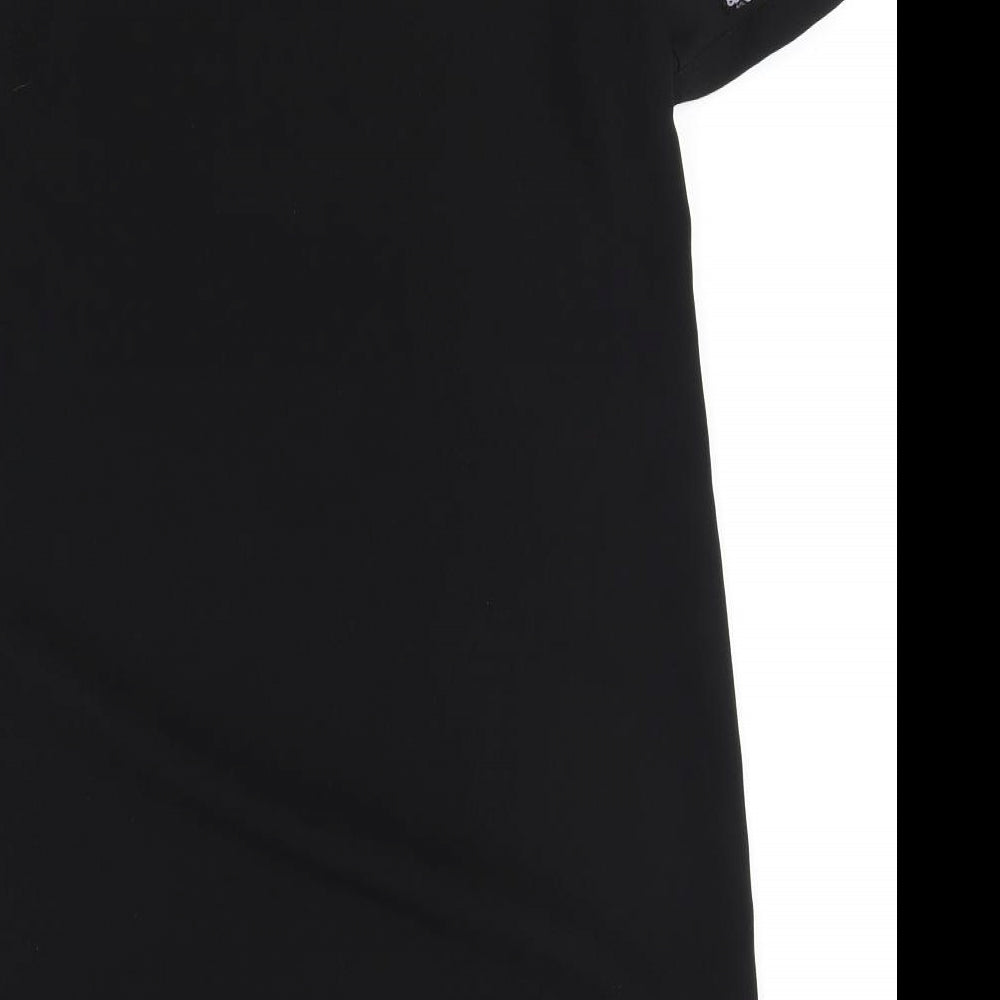 Debenhams Womens Black Polyester A-Line Size 10 Round Neck Button