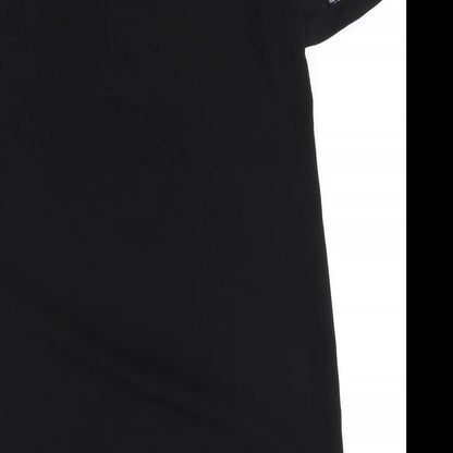 Debenhams Womens Black Polyester A-Line Size 10 Round Neck Button