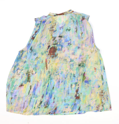 b.young Womens Multicoloured Geometric Polyester Basic Tank Size 12 V-Neck