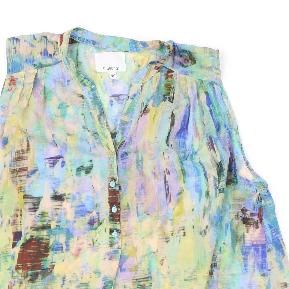 b.young Womens Multicoloured Geometric Polyester Basic Tank Size 12 V-Neck