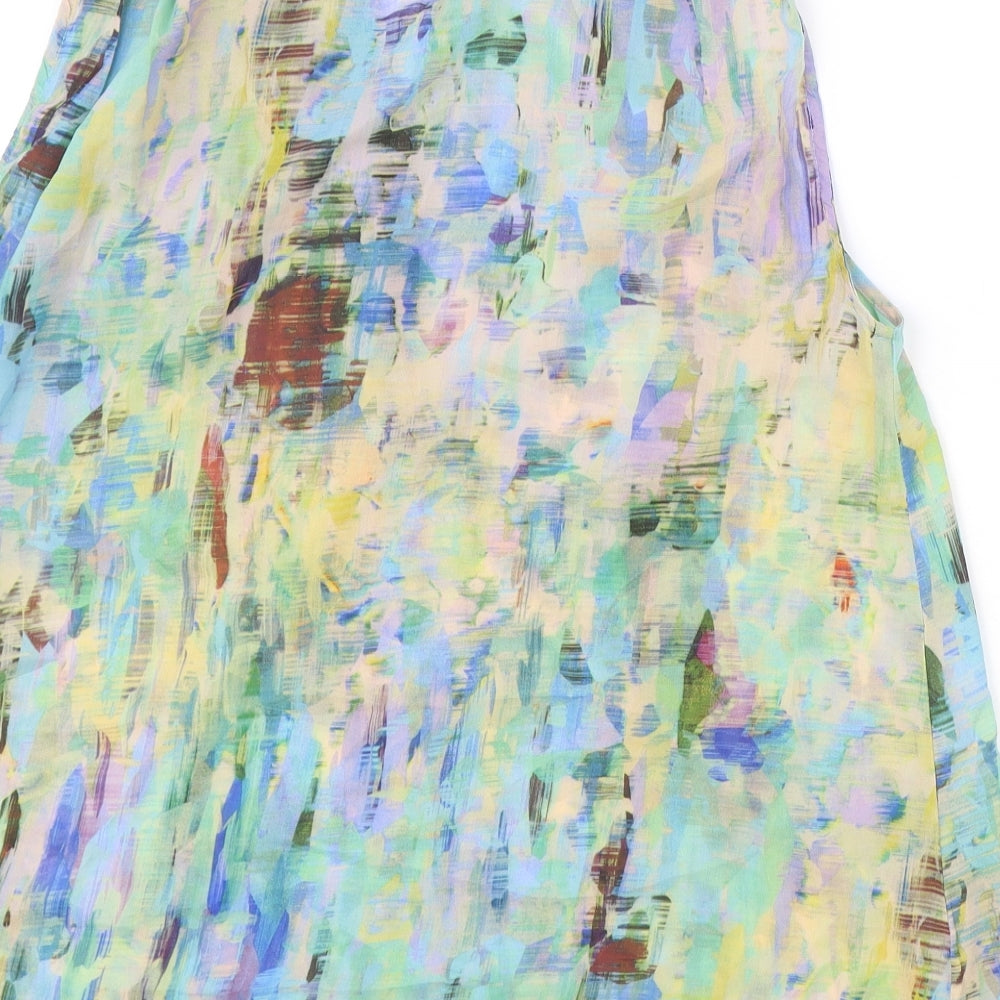 b.young Womens Multicoloured Geometric Polyester Basic Tank Size 12 V-Neck