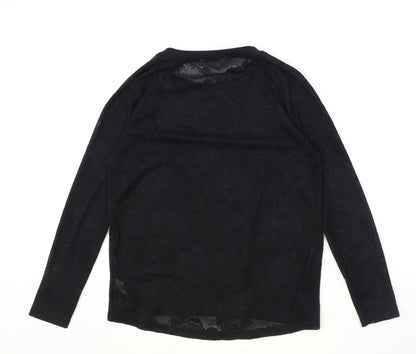 Womens UK Size 10 NEXT Black Basic T-Shirt