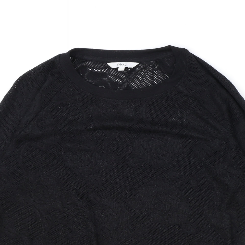 Womens UK Size 10 NEXT Black Basic T-Shirt