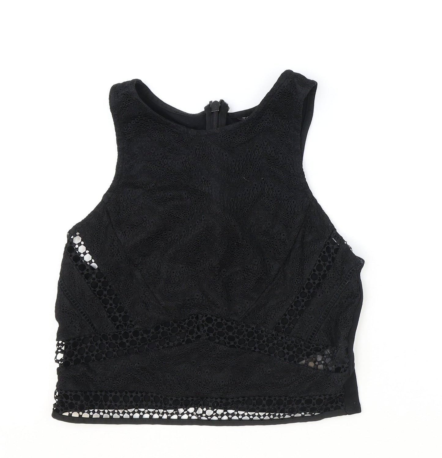 Womens UK Size 8 Topshop Black Basic Tank
