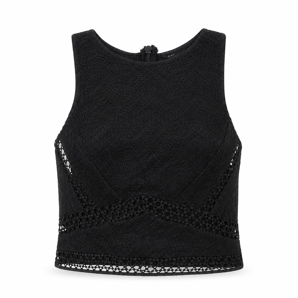 Womens UK Size 8 Topshop Black Basic Tank