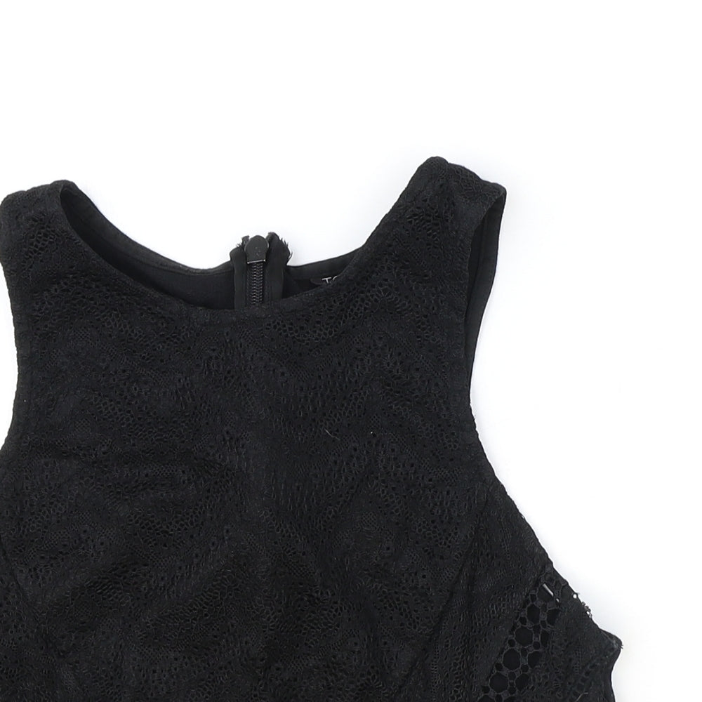 Womens UK Size 8 Topshop Black Basic Tank