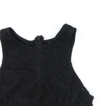 Womens UK Size 8 Topshop Black Basic Tank