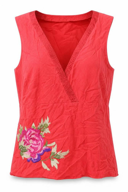 Womens UK Size L Anne Carson Red Basic Tank