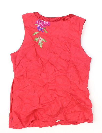 Womens UK Size L Anne Carson Red Basic Tank