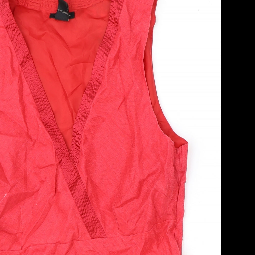 Womens UK Size L Anne Carson Red Basic Tank