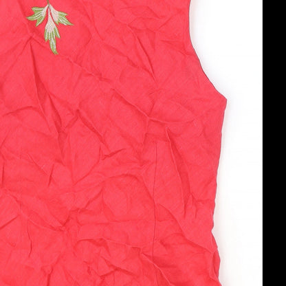 Womens UK Size L Anne Carson Red Basic Tank