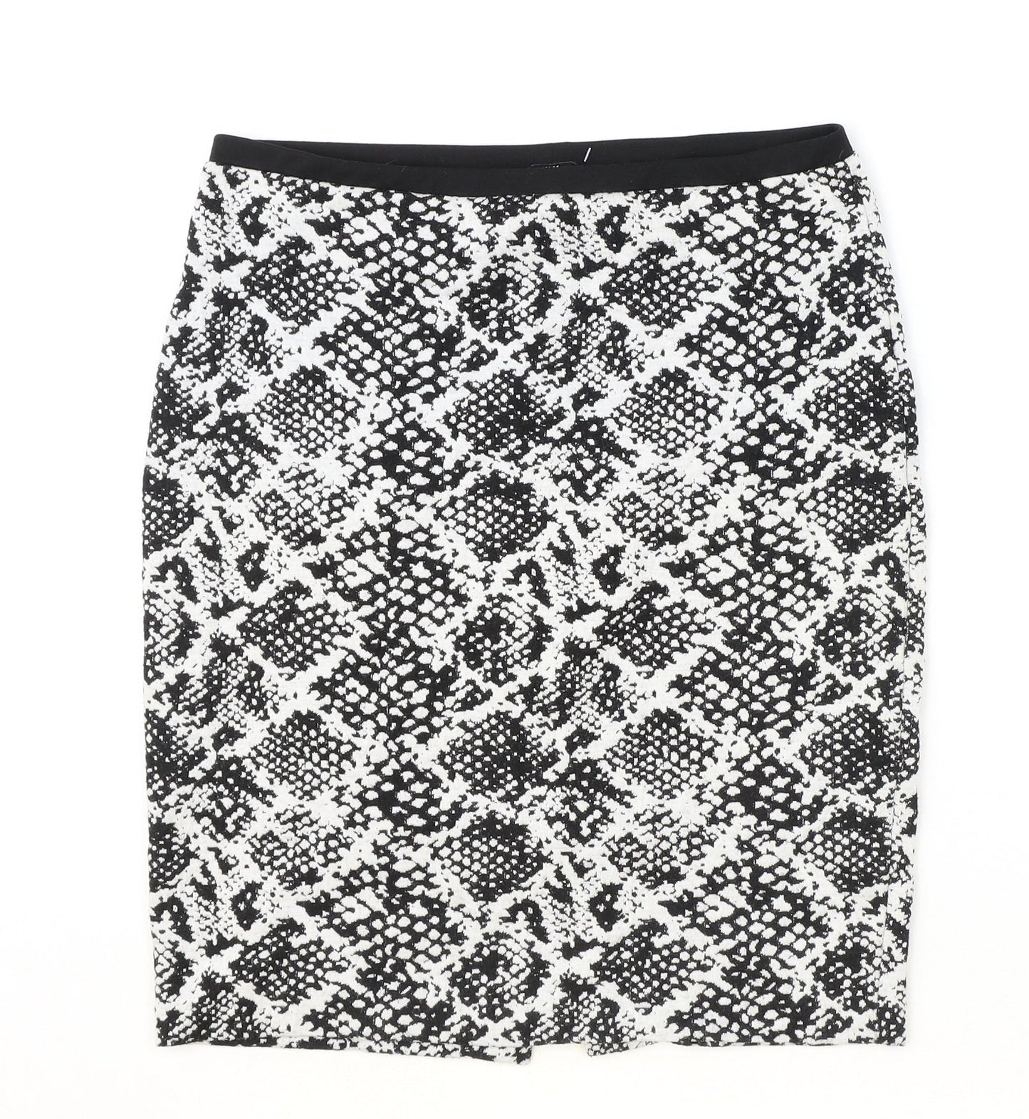 H&M Womens Black Animal Print Polyester Straight & Pencil Skirt Size S - Snakeskin Pattern