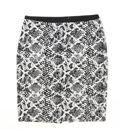 H&M Womens Black Animal Print Polyester Straight & Pencil Skirt Size S - Snakeskin Pattern