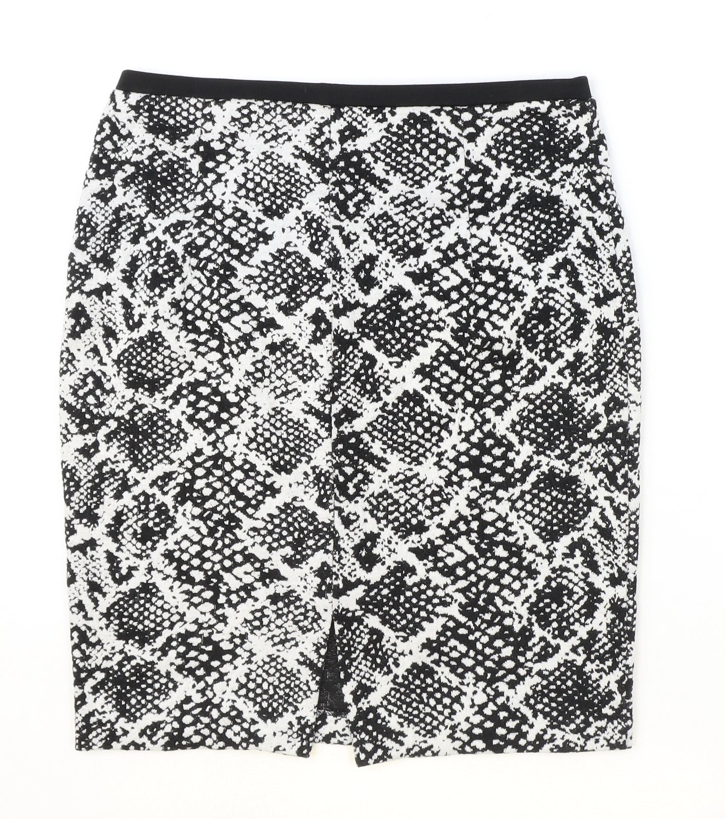 H&M Womens Black Animal Print Polyester Straight & Pencil Skirt Size S - Snakeskin Pattern