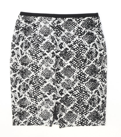H&M Womens Black Animal Print Polyester Straight & Pencil Skirt Size S - Snakeskin Pattern