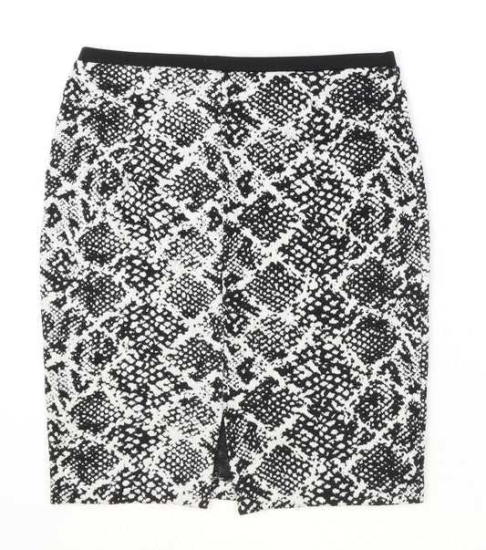 H&M Womens Black Animal Print Polyester Straight & Pencil Skirt Size S - Snakeskin Pattern