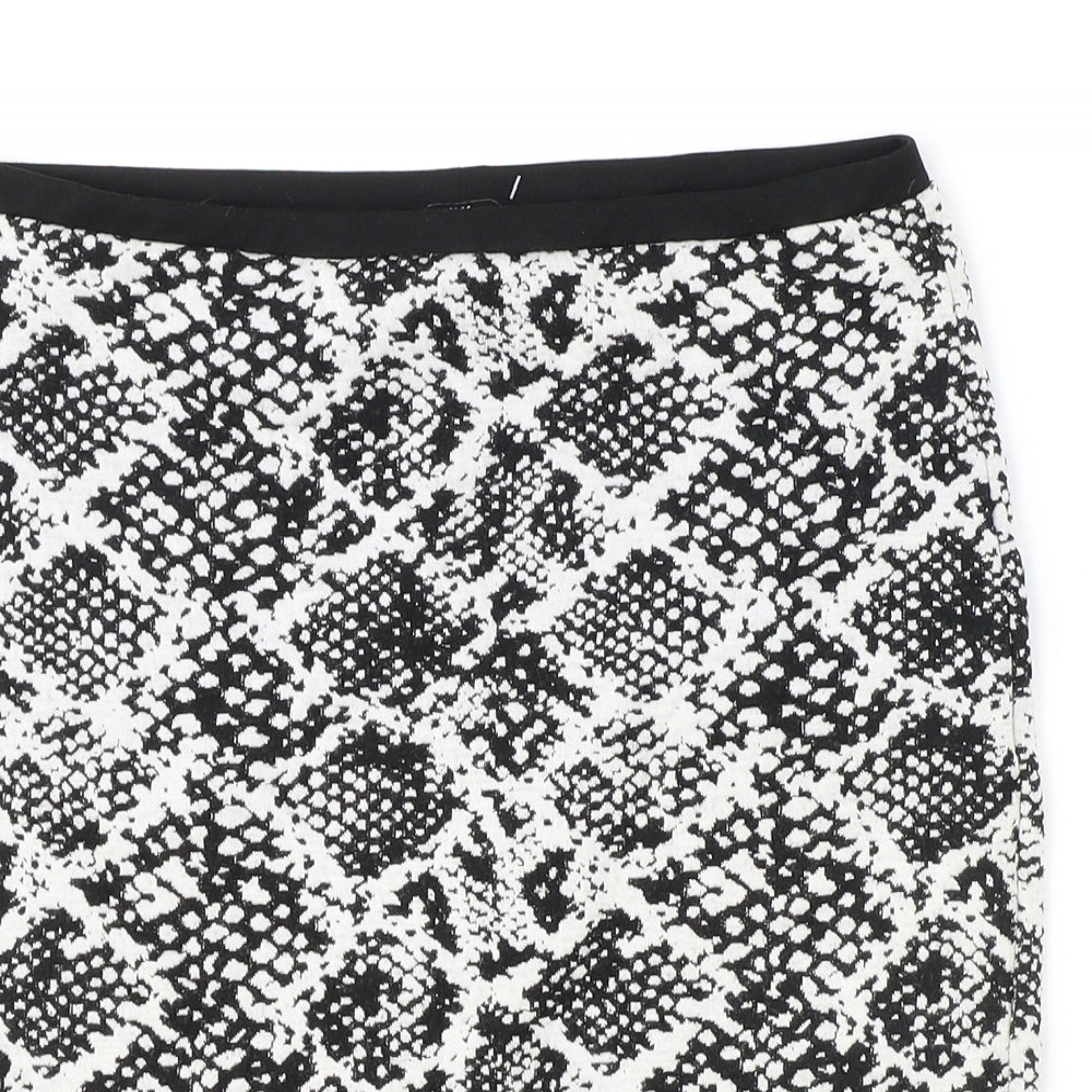 H&M Womens Black Animal Print Polyester Straight & Pencil Skirt Size S - Snakeskin Pattern