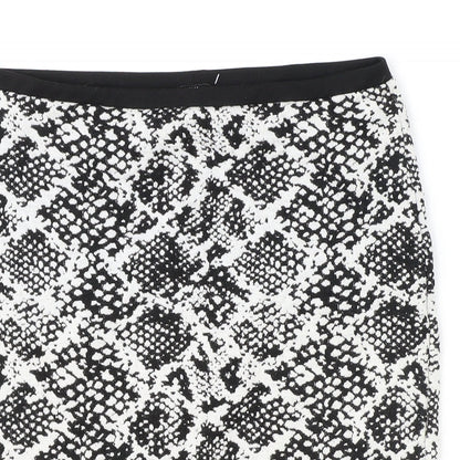 H&M Womens Black Animal Print Polyester Straight & Pencil Skirt Size S - Snakeskin Pattern