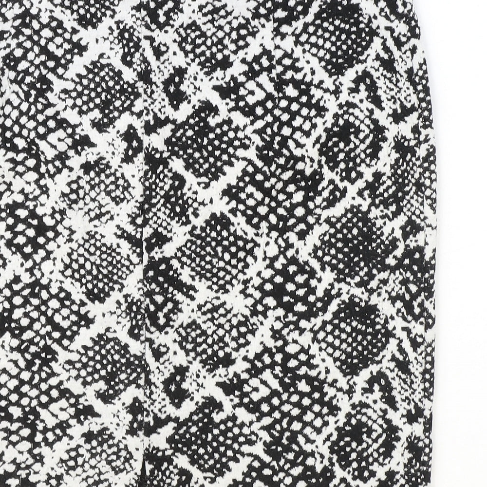 H&M Womens Black Animal Print Polyester Straight & Pencil Skirt Size S - Snakeskin Pattern