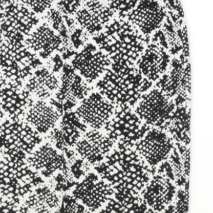 H&M Womens Black Animal Print Polyester Straight & Pencil Skirt Size S - Snakeskin Pattern