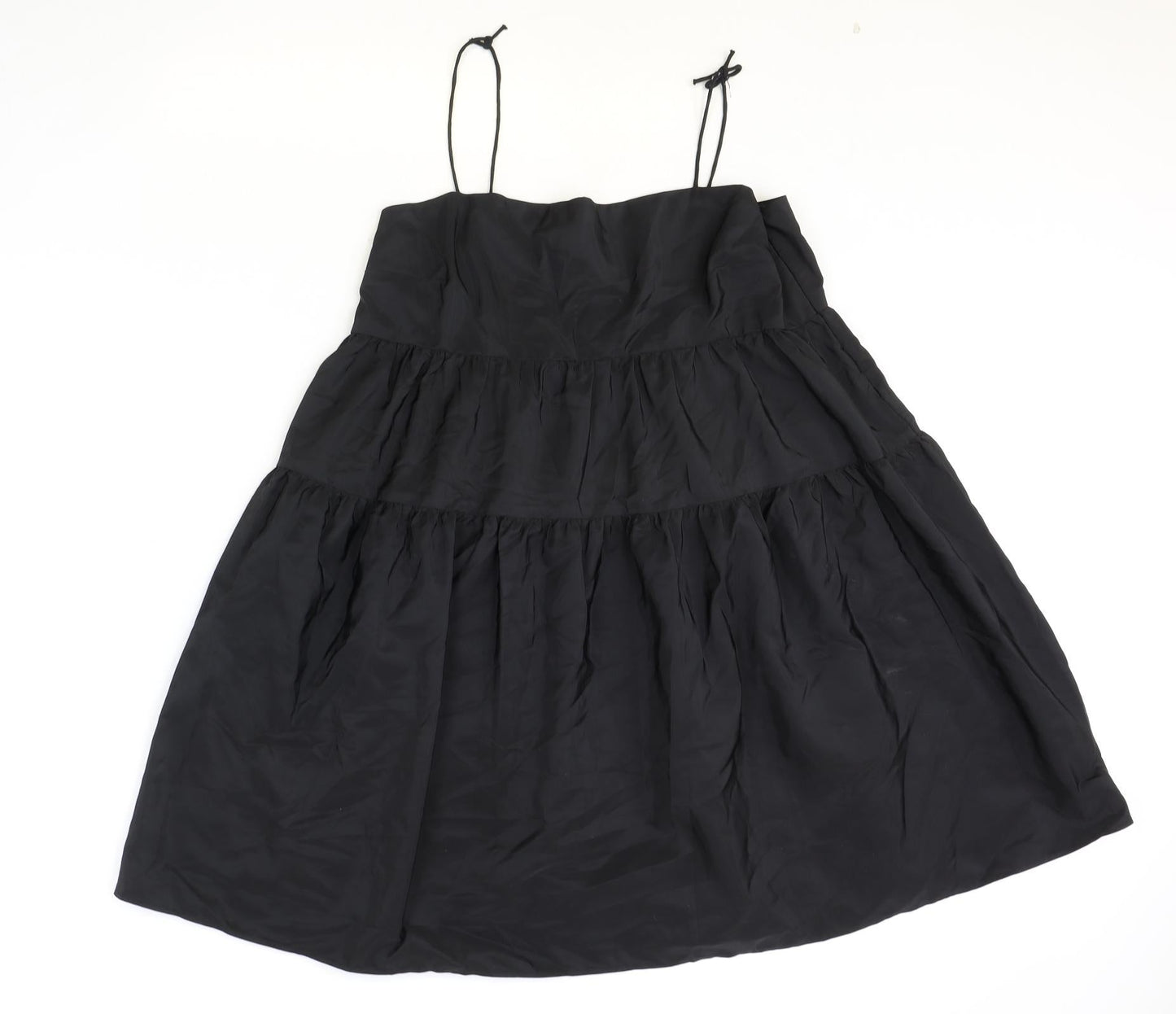 Divided Womens Black Polyester Trapeze & Swing Size 12 Square Neck Zip - Drop hem