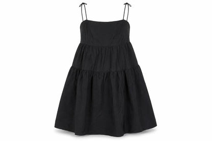 Divided Womens Black Polyester Trapeze & Swing Size 12 Square Neck Zip - Drop hem