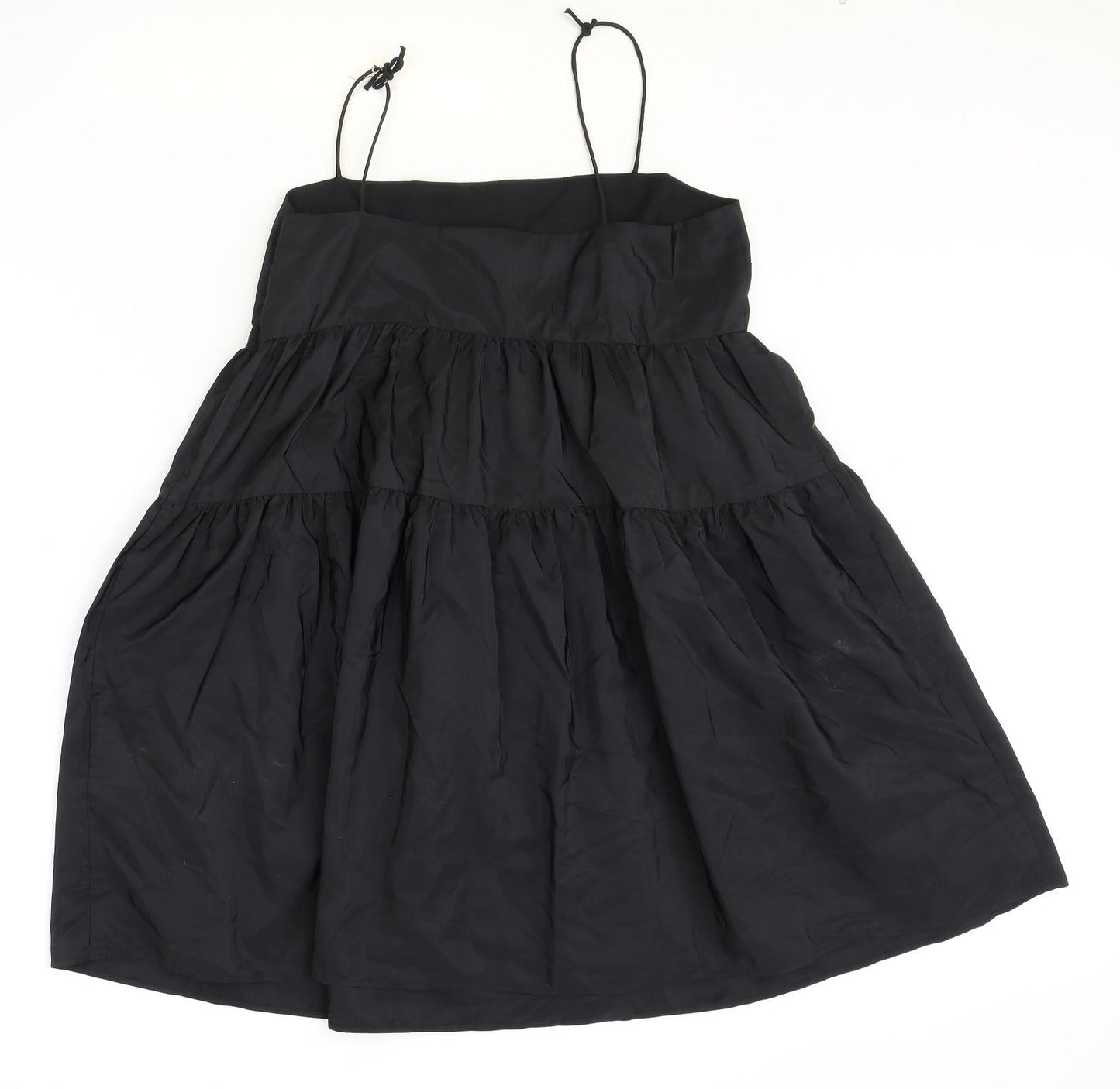 Divided Womens Black Polyester Trapeze & Swing Size 12 Square Neck Zip - Drop hem