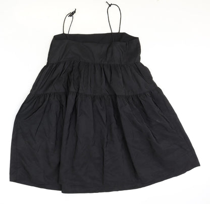 Divided Womens Black Polyester Trapeze & Swing Size 12 Square Neck Zip - Drop hem