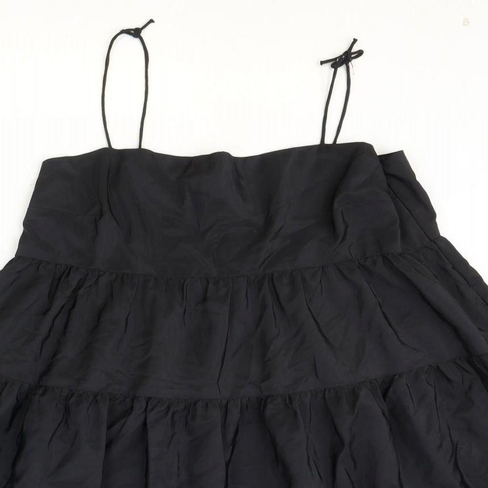 Divided Womens Black Polyester Trapeze & Swing Size 12 Square Neck Zip - Drop hem