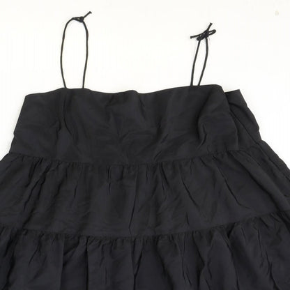 Divided Womens Black Polyester Trapeze & Swing Size 12 Square Neck Zip - Drop hem