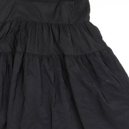 Divided Womens Black Polyester Trapeze & Swing Size 12 Square Neck Zip - Drop hem