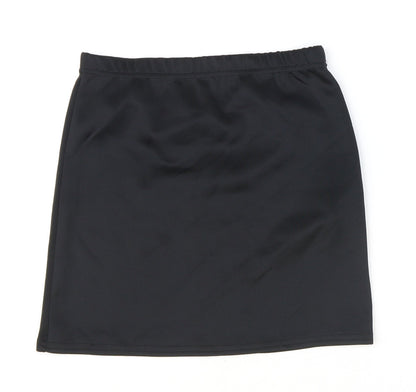 Boohoo Womens Black Polyester Straight & Pencil Skirt Size 10