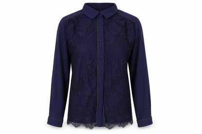 Womens UK Size M Grace & Mila Black Basic Button-Up