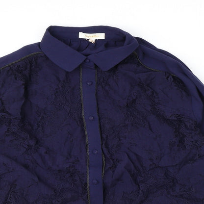 Womens UK Size M Grace & Mila Black Basic Button-Up