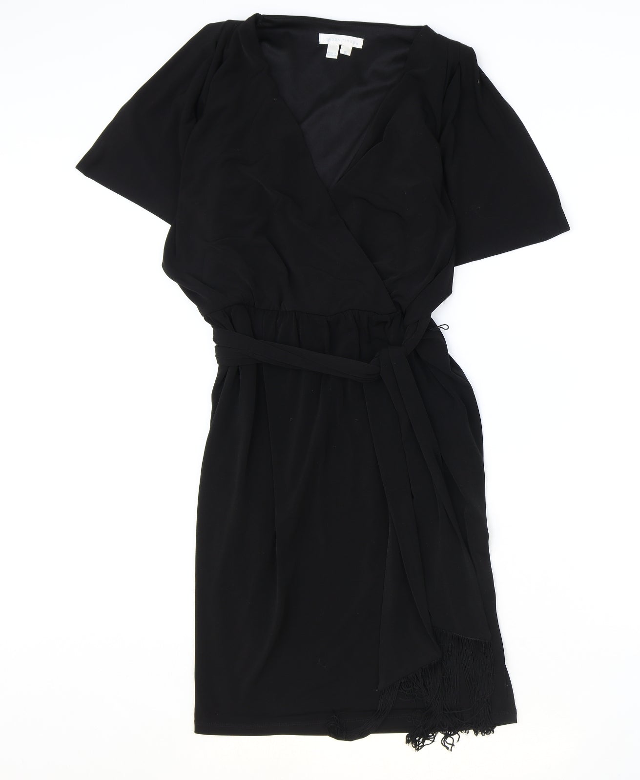 London Times Womens Black Polyester A-Line Size 10 V-Neck Pullover